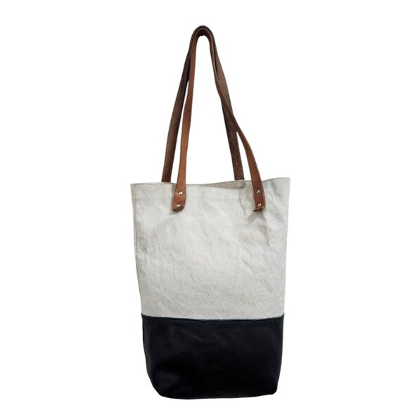 24b Fleabags Custom Flea Bag Leather And Canvas Tote Bag - Picture 2 of 14